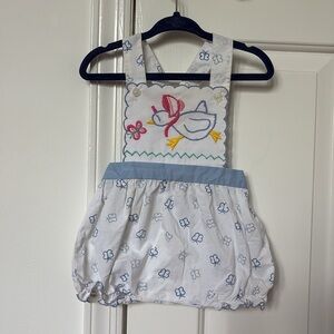 Vintage baby girl romper spring summer 12M 18M ? View measurements